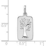 Sterling Silver Rhodium-plated Polished Tree Cut-out Charm - Image 4
