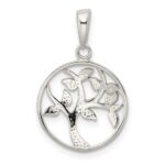Sterling Silver Polished Tree Pendant - Image 3