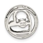 Sterling Silver Platium-plated Rose-tone Vibrant CZ Heart Chain Slide - Image 4