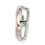 Sterling Silver Platium-plated Rose-tone Vibrant CZ Chain Slide - Image 2