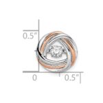 Sterling Silver Platium-plated Rose-tone Vibrant CZ Chain Slide - Image 3