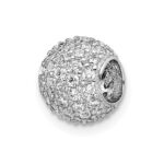 Sterling Silver Rhodium-plated CZ Bead Pendant - Image 3