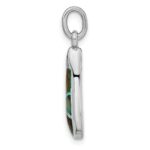 Sterling Silver Rhodium-plated Abalone Teardrop Pendant - Image 2