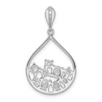 Sterling Silver Rhodium Plated CZ Pendant - Image 3