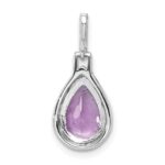 Sterling Silver Rhodium-plated Amethyst Teardrop Pendant - Image 3