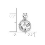 Sterling Silver Rhodium-plated Polished 8mm Round CZ Chain Slide - Image 4