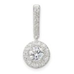 Sterling Silver CZ Halo Dangle Pendant