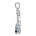 Sterling Silver Rhod-plat London blue and LB topaz Pendant - Image 2