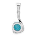 Sterling Silver Rhodium-plated Larimar Swirl Design Pendant - Image 3
