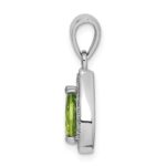 Sterling Silver Rhodium Plated Green and Clear CZ Pendant - Image 2
