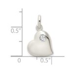 Sterling Silver CZ Heart Pendant - Image 4