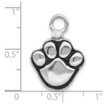 Sterling Silver Rhodium-plated Enameled Paw Ash Holder Bottle Pendant - Image 4