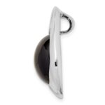 Sterling Silver Rhodium-plated Polished Onyx Teardrop Slide - Image 2