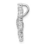 Sterling Silver Rhodium-plated CZ Snowflake Chain Slide - Image 2