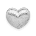 Sterling Silver Rhodium-plated Scratch Finish Heart Chain Slide