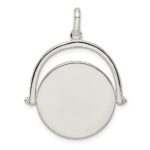 Sterling Silver Polished Rotating Disc Pendant