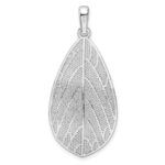 Sterling Silver Rhodium-plated Polished & D/C Leaf Pendant - Image 3