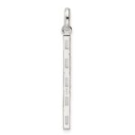 Sterling Silver Polished CZ Bar Pendant - Image 4