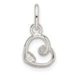 Sterling Silver CZ Heart Pendant - Image 4