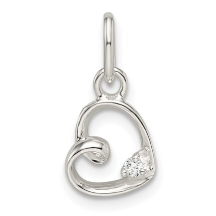Sterling Silver CZ Heart Pendant