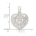 Sterling Silver Polished Heart Pendant - Image 3