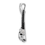 Sterling Silver Rhodium-plated Polished CZ Double Cheetah Head Pendant - Image 2