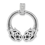 Sterling Silver Rhodium-plated Polished CZ Double Cheetah Head Pendant - Image 4