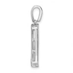 Sterling Silver Rhodium-plated Polished CZ Pendant - Image 2