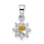 Sterling Silver RH Polished Citrine and Topaz Pendant - Image 4
