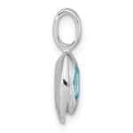 Sterling Silver Rh-plated Sky Blue Topaz Oval Pendant - Image 2
