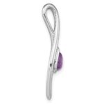 Sterling Silver Rh-plated Pear Amethyst Fancy Pendant - Image 2