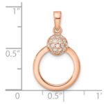 Sterling Silver & Rose Gold-plated CZ Circle Pendant - Image 3