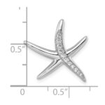 Sterling Silver Rhodium-plated CZ Starfish Slide - Image 3