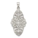 Sterling Silver Polished CZ Floral Pendant