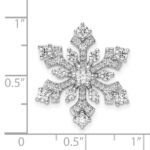 Sterling Silver Rhodium-plated CZ Snowflake Slide - Image 3