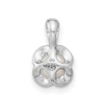 Sterling Silver Rh-plated FWC Pearl Polished Flower Pendant - Image 4