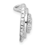 Sterling Silver Rhodium-plated Polished Blue & White CZ Round Chain Slide - Image 2