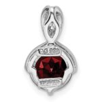 Sterling Silver RH-plated Circle 2.56t.w. Garnet/White Topaz Pendant - Image 4