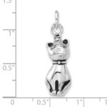 Sterling Silver Rhodium-plated Enamel Cat Ash Holder Pendant - Image 5