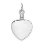 Sterling Silver Rhodium-plated Enamel Heart with Cat Ash Holder Pendant - Image 3