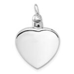 Sterling Silver Rh-plated Enamel Heart with Paw Print Ash Holder Pendant - Image 3