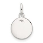 Sterling Silver E-coated Textured Circle Charm - Image 3