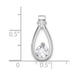 Sterling Silver Rhodium-plated with CZ Teardrop Shape Chain Slide - Image 4