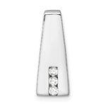 Sterling Silver Rhodium-plated CZ Chain Slide Pendant
