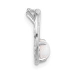 Sterling Silver Rhodium-plated Created Opal Chain Slide Pendant - Image 2