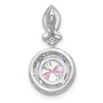Sterling Silver Rhodium-plated Iridescent CZ Pendant - Image 3