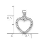 Sterling Silver Rhodium-plated CZ Heart Pendant - Image 4