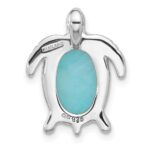 Sterling Silver Rhodium-plated Polished Amazonite Turtle Chain Slide - Image 3