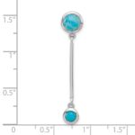 Sterling Silver Rhodium-plated Turquoise Drop Chain Slide - Image 4