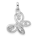 Sterling Silver Rhodium-plated CZ Butterfly Pendant - Image 3